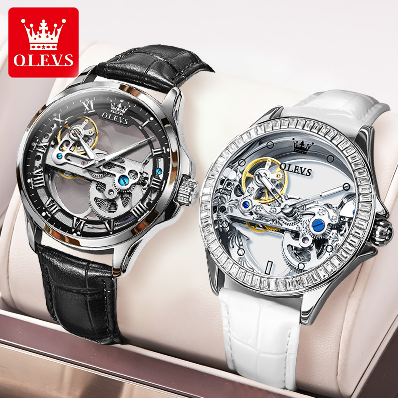 Luxury Watch Life - OLEVS-relojes de pareja originales, totalmente transparentes,