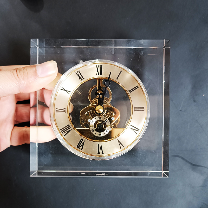 Table Watch Luxury - Reloj de Mesa Silencioso de Cristal,