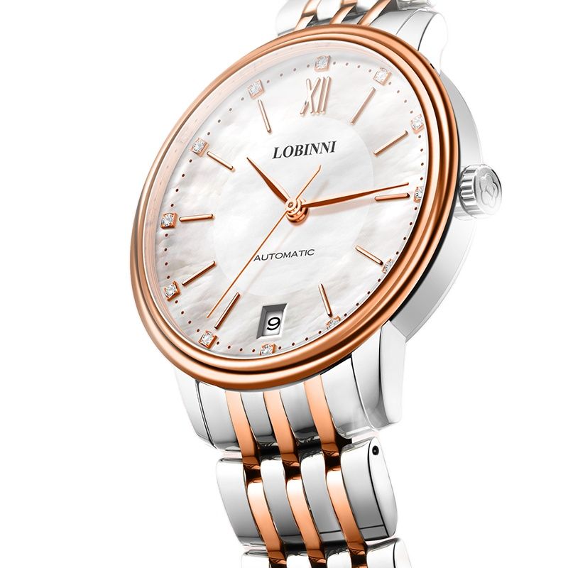 Luxury Watch Japan Brand - Reloj mecánico automático LOBINNI para mujer,