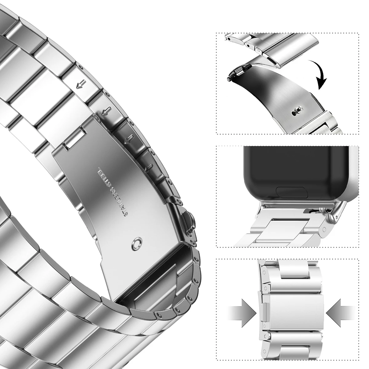 Correa de acero inoxidable par - Luxury Watch Galaxy reseña y precio