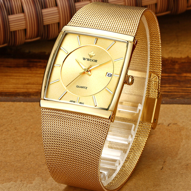 Wwoor-Reloj de pulsera cuadrad - Luxury Watch Japan Brand reseña y precio
