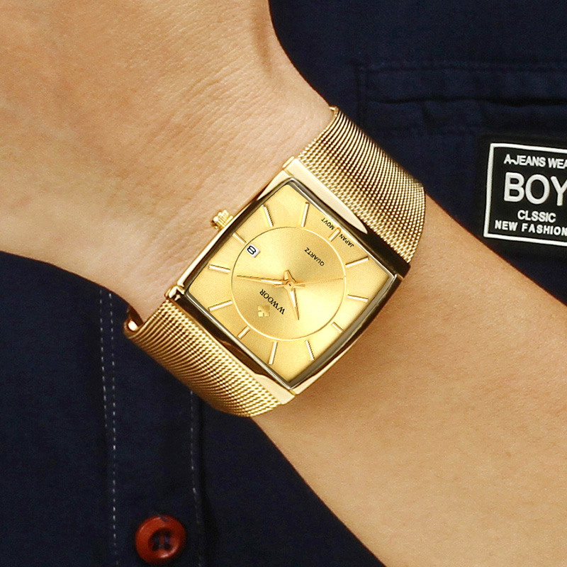 Wwoor-Reloj de pulsera cuadrad - Luxury Watch Japan Brand reseña y precio