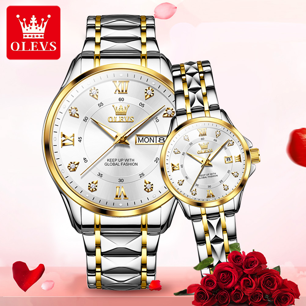 OLEVS 2906 reloj de pareja Ori - Luxury Watch Life reseña y precio