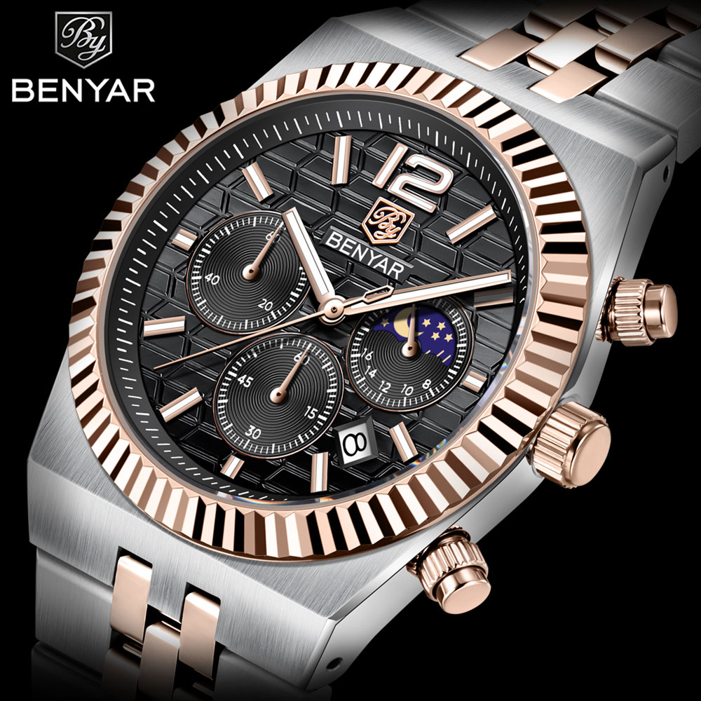 Reloj BENYAR con cronógrafo de - Luxury Watch Design reseña y precio